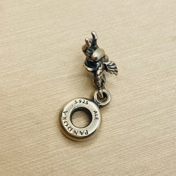 EUC Pandora 791251 Sterling Silver & 14k Yellow Gold Cupid   Dangle Charm - RARE - Picture 6 of 7